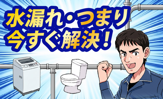水漏れ・つまり　今すぐ解決！